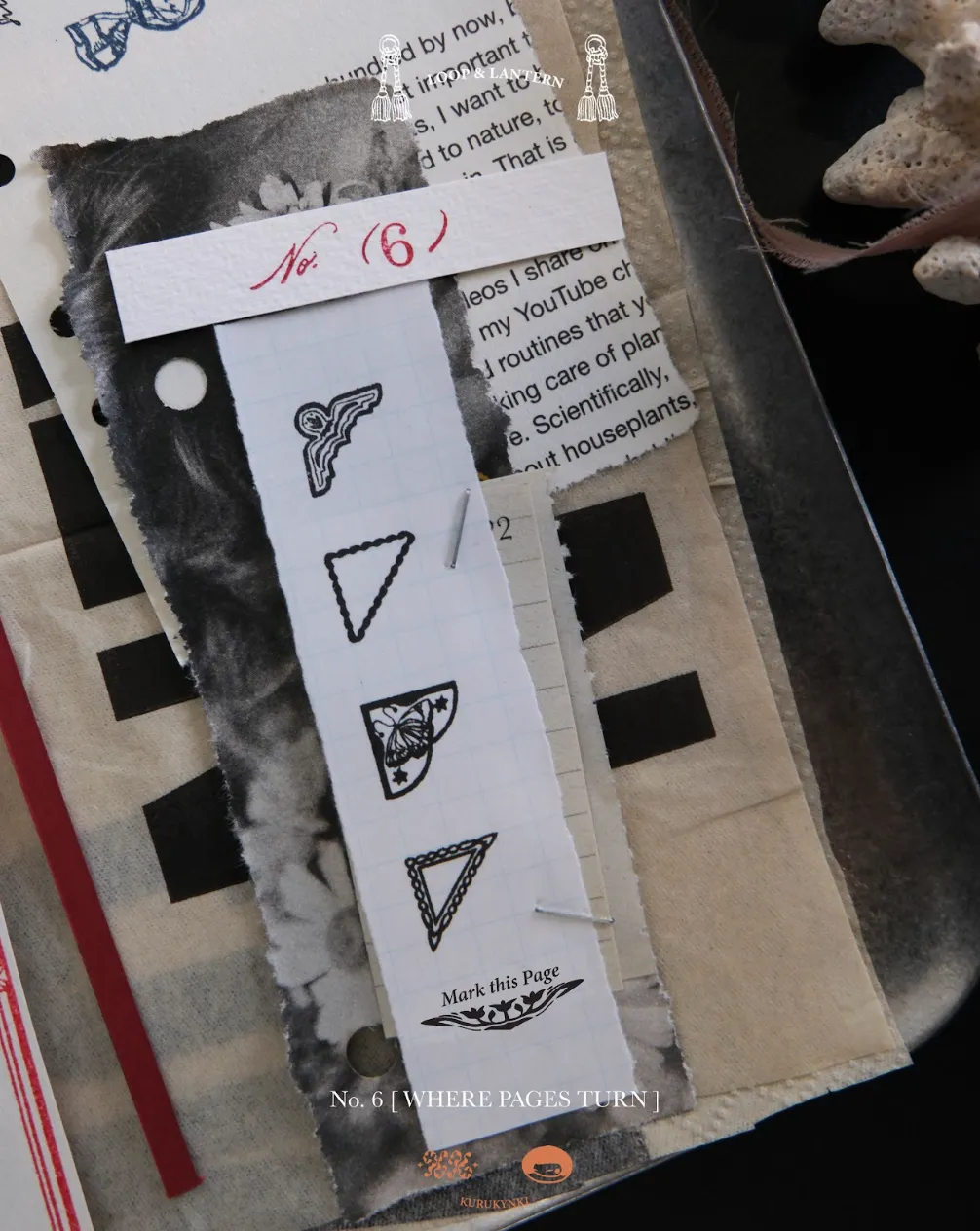 Kurukynki - Loop & Lantern No.6 - Pages Turn - Stamp Set