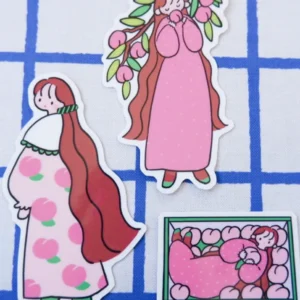 Shiima – Peach and Girl – Water Resistant Sticker Set