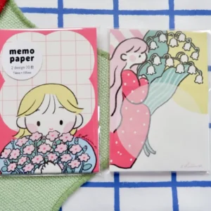 Shiima – Spring Flowers Rhodanthemum and Lily of the Valley – Memo Paper