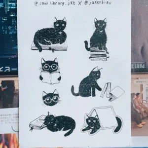 @jaketbiru – Library Cat – Sticker Sheet