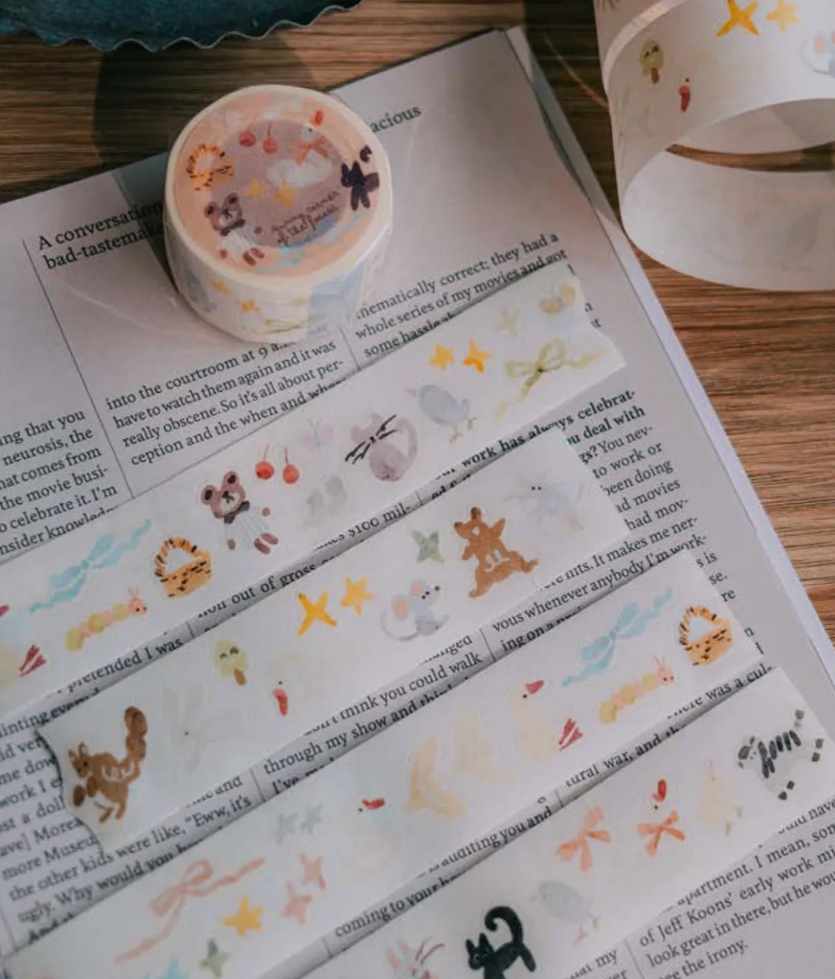 Meow Illustration - Sunny Corner of the Forest - Kiss-cut Washi Tape