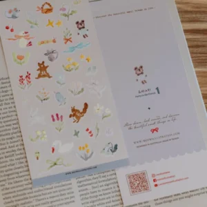 Meow Illustration – Party in the Forest 1 – Transparent Sticker