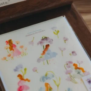 Meow Illustration - Whispers in the Flower Field 1 - Washi Sticker