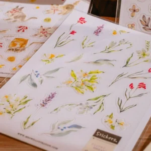 Meow Illustration - Floral Dream - Clear PET Sticker