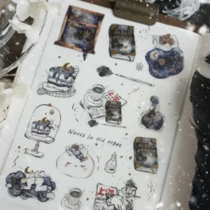Blackmilk Project – Notes in the Night – Washi Sticker with Gold Foil