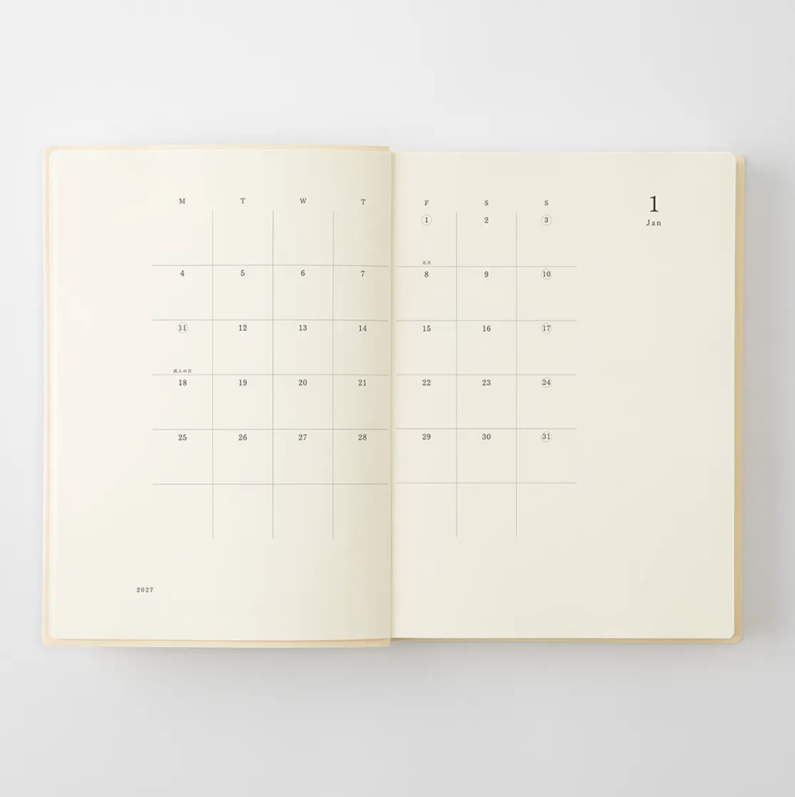 2027 MD Notebook Diary 1 Day 1 Page - A5 - Daily Diary