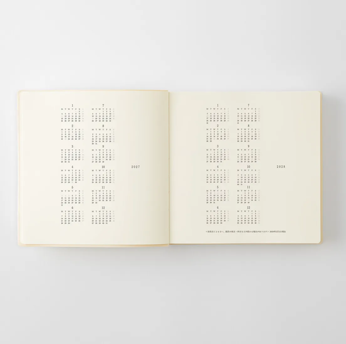 2027 NEW MD Notebook Diary 1 Day 1 Page - A5 SQUARE - Daily Diary