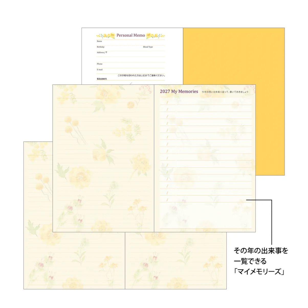 2027 - Midori Pocket Diary B6 - Country Time Flower