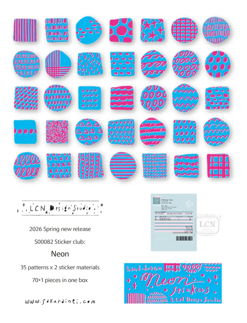 LCN - Lin Chia Ning - Sticker Club - NEON - Sticker Set Box