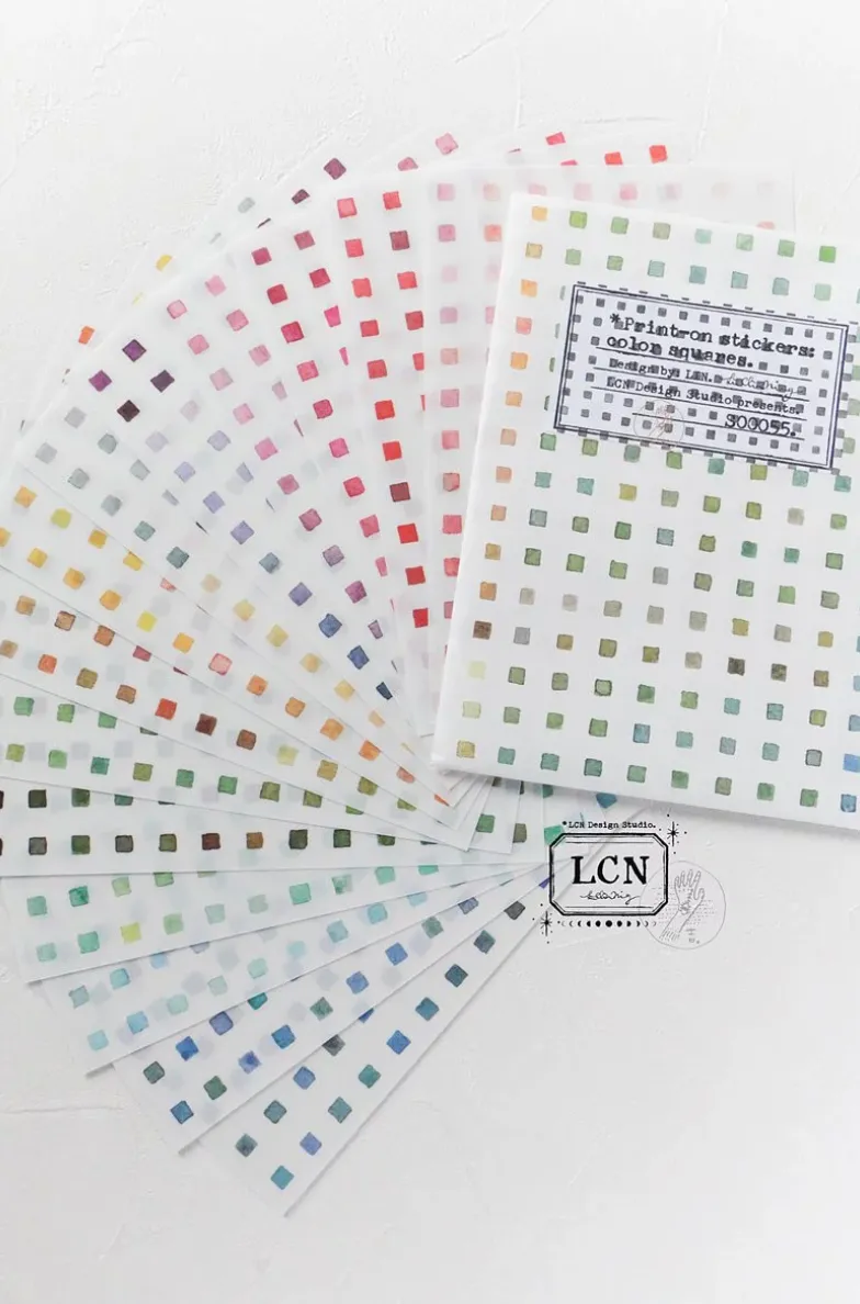 LCN - Lin Chia Ning - Color Squares - Print-on Stickers Set (14 sheets)