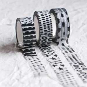 LCN – Lin Chia Ning – Hand-drawn Patterns Black and White – Washi Tape
