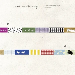 PION - Cat on the Rug A + B - Washi Tape Set of 2