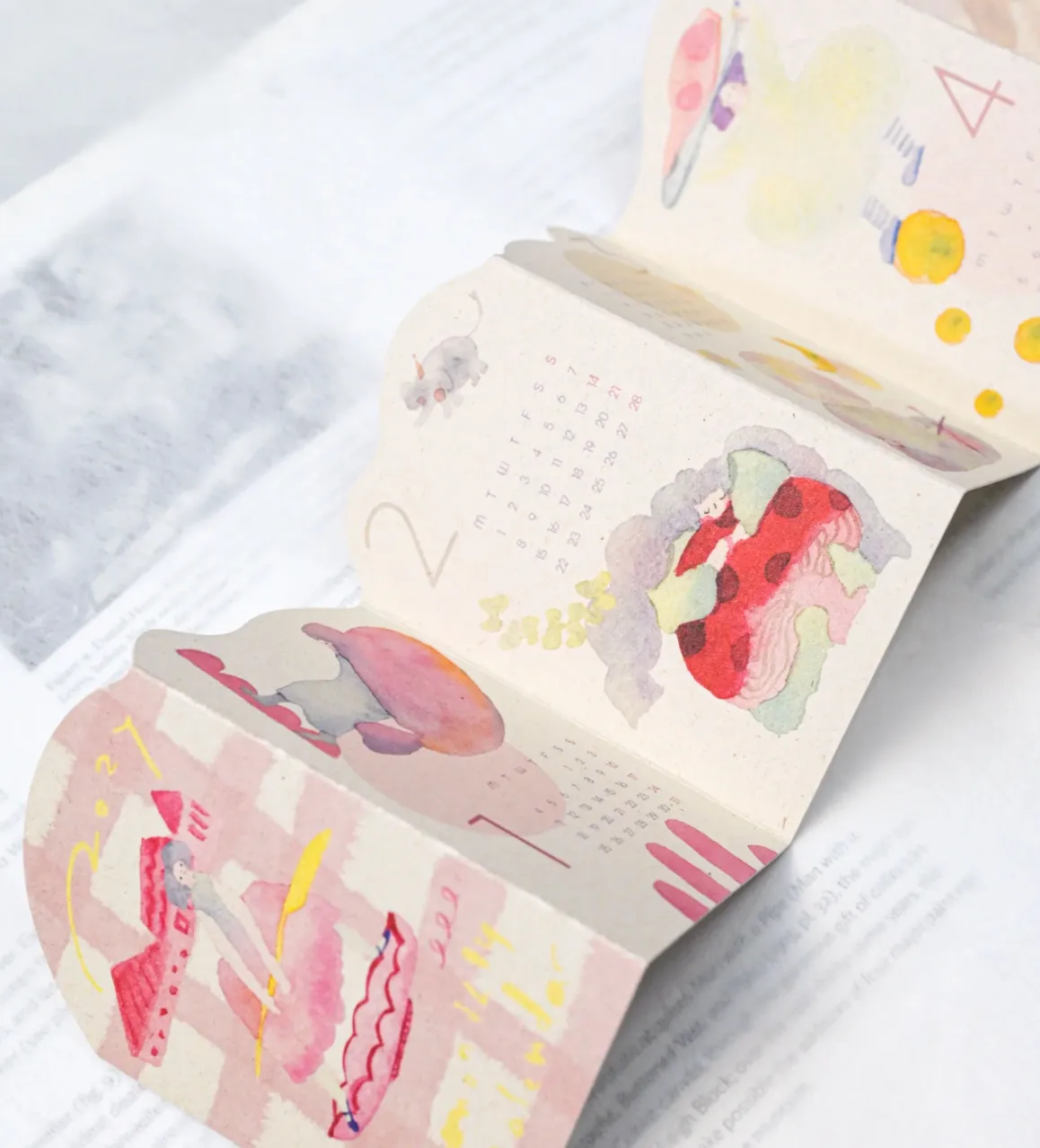 2027 - Dodolulu - Mini Concertina Monthly Calendar