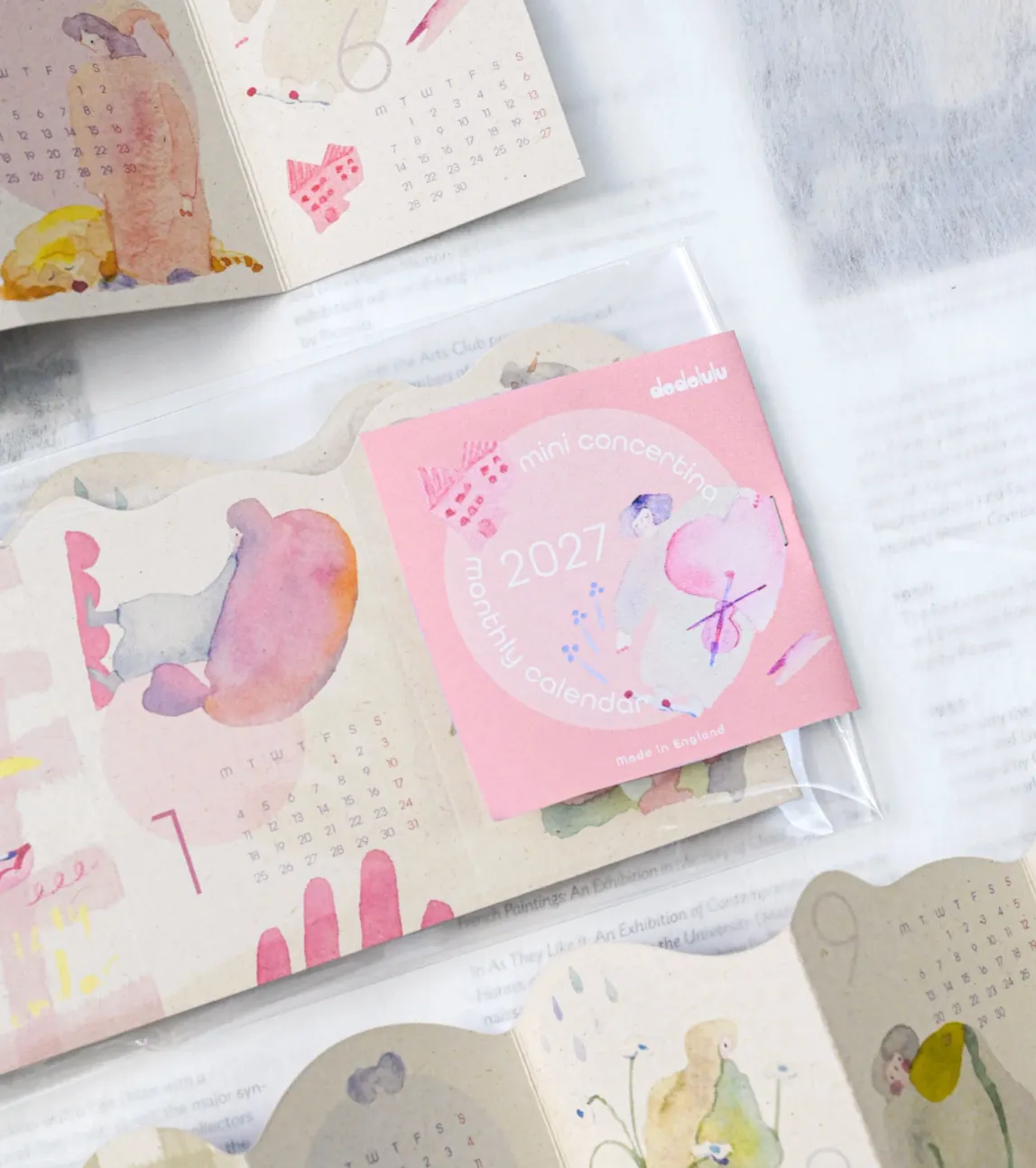 2027 - Dodolulu - Mini Concertina Monthly Calendar