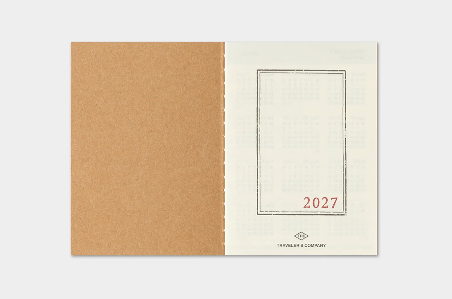 2027 - TRC Traveler's Notebook - Monthly Diary - Passport Size
