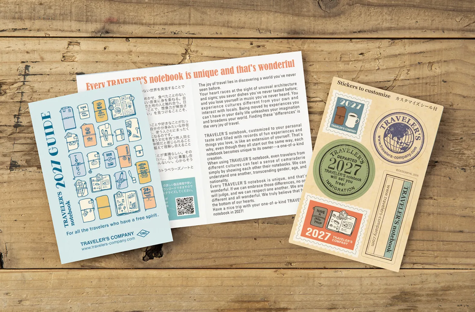 2027 - TRC Traveler's Notebook - Monthly Diary - Passport Size