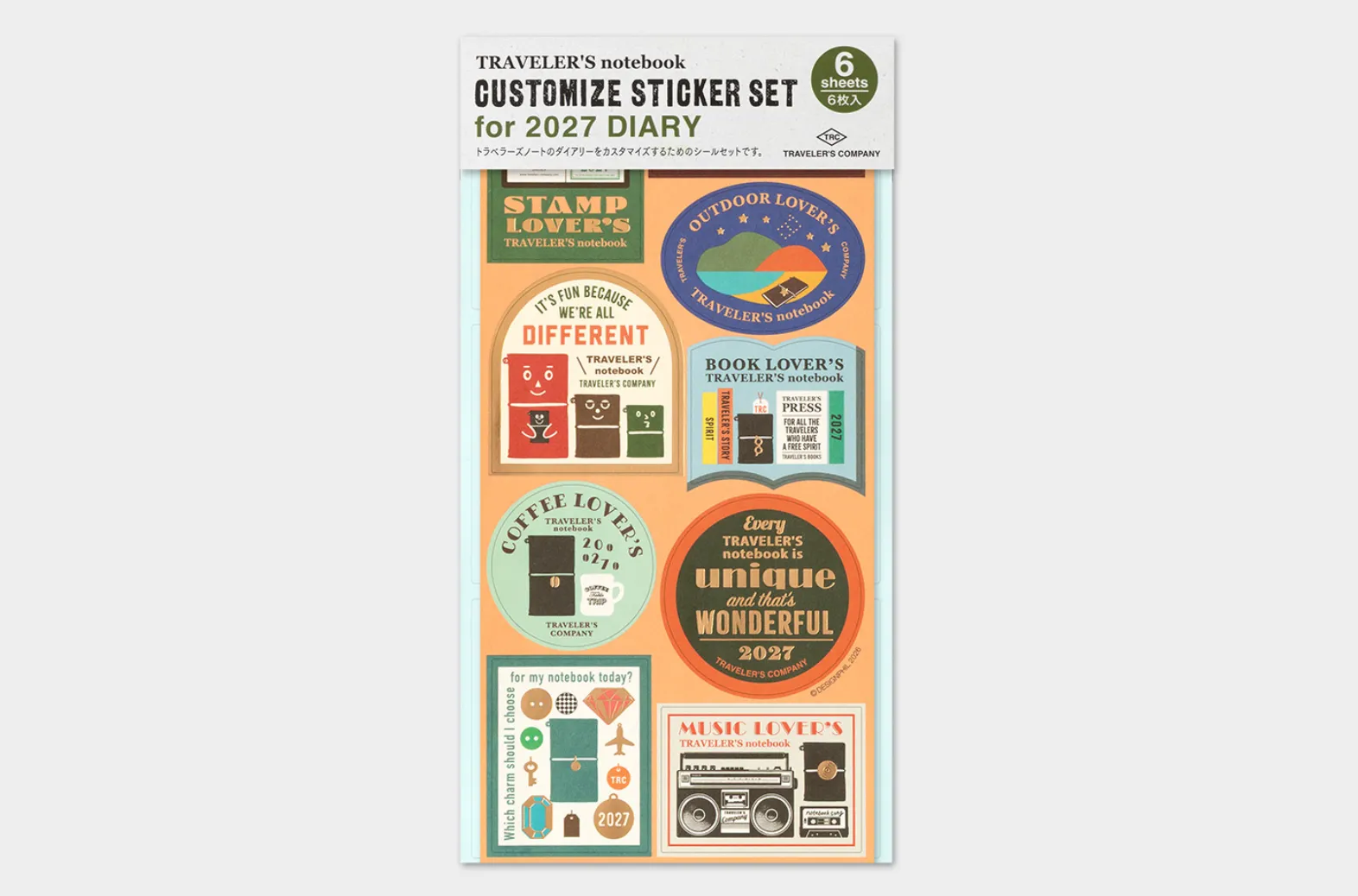 2027 - TRC Traveler's Notebook - Customized Sticker Set