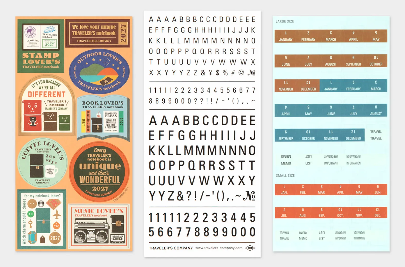 2027 - TRC Traveler's Notebook - Customized Sticker Set