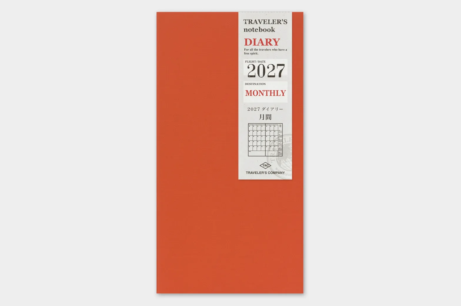 2027 - TRC Traveler's Notebook - Monthly Diary - Regular Size