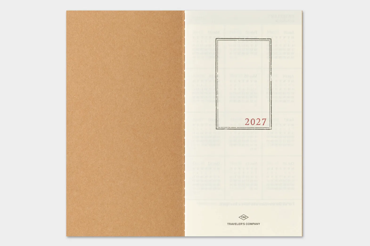 2027 - TRC Traveler's Notebook - Monthly Diary - Regular Size
