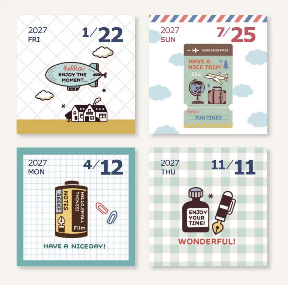 2027 - Eric Small Things Color - Mini Daily Calendar