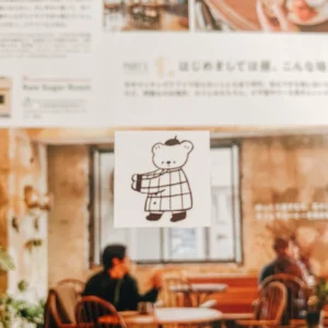 Ranmyu – Trenchcoat Bear Holding Things – Stamp