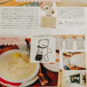 Ranmyu – Scarf Bear with Handbag – Stamp