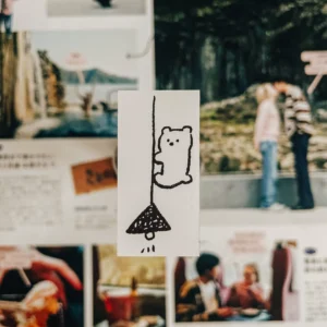 Ranmyu – Bear Hanging on Lamp – Stamp