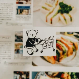 Ranmyu – Bear and Dog Grocery Shopping – Stamp