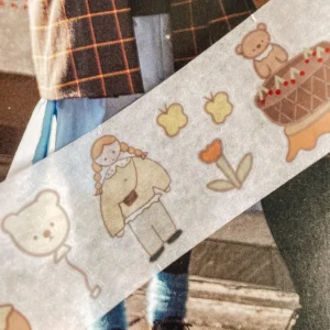 Ranmyu - Bear and Girl - Washi Paper Tape
