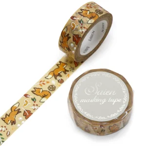 Saien - Fox and Fallen Leaves - Washi Tape